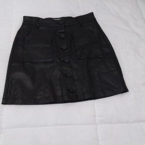 Black faux leather skirt